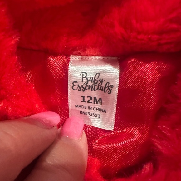 Baby Essentials Red Jacket & Christmas Dress Set with Bow Baby Girl 12 months - Picture 9 of 13